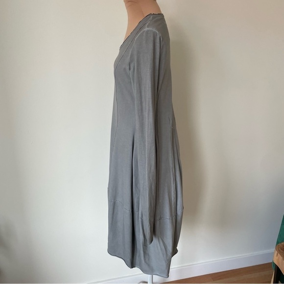 RUNDHOLZ Black Label Plankton Gray Long Sleeve Short Tulip Lagenlook Dress XS - Picture 7 of 11